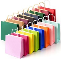 GeschenktüTen Kraftpapier 16 StüCk Klein Mit Henkel Wiederverwendbar 21X15X8Cm