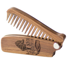 Beard Comb for Men Pocket Folding Combs for Mustache Hair Travel Natural Wo...