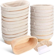 Gejoy 20 Sets Bread Proofing Baskets Bulk Shaped Banneton Dough Proofing Bowls K