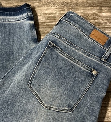 Judy Blue THERMAdenim High Waisted Undone Hem Boyfriend Jeans SZ 7/28 (31x28)