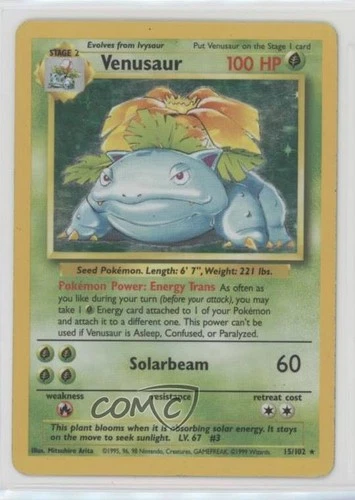 Venusaur Holo Pokemon Base Set #15 1999