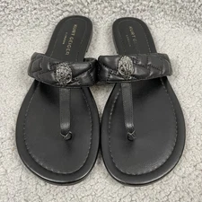 Kurt Geiger London Womens Size 9 EU40 Kensington T Strap Sandals Black Leather