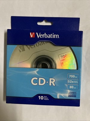 NEW Verbatim CD-R 10 Pack Recordable Disc - 700Mb - 52X - 80 Mins