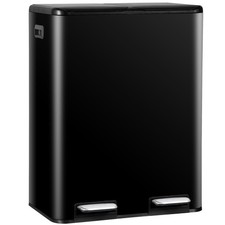 16 Gal Trash Can Stainless Steel Garbage Kitchen Can Recycling Waste Bin Black