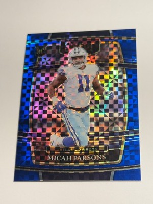 Micah Parsons 2021 Panini Select Rookie RC Blue Plaid /199 #85 Cowboys Packers