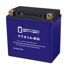 Mighty Max YTX14-BS Lithium Battery Compatible with Kawasaki KFX700 700CC 03-10
