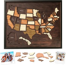 USA Travel Map, Wooden USA Map Puzzle, Perfect Wooden USA Wall Art Travel, D cor