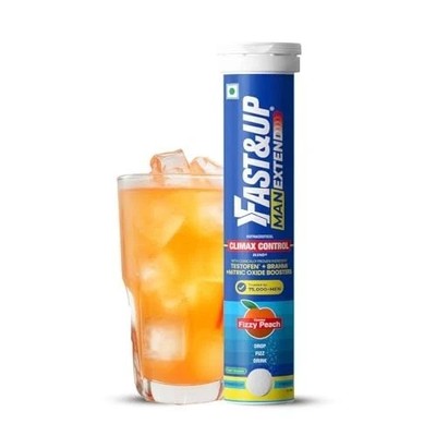 Fast&Up Man Extend Testofen Shatavari Brahmi Peach 20 Effervescent Tabs