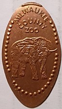 Milwaukee, Wisconsin - Milwaukee County Zoo Elephant Elongated Pressed Penny