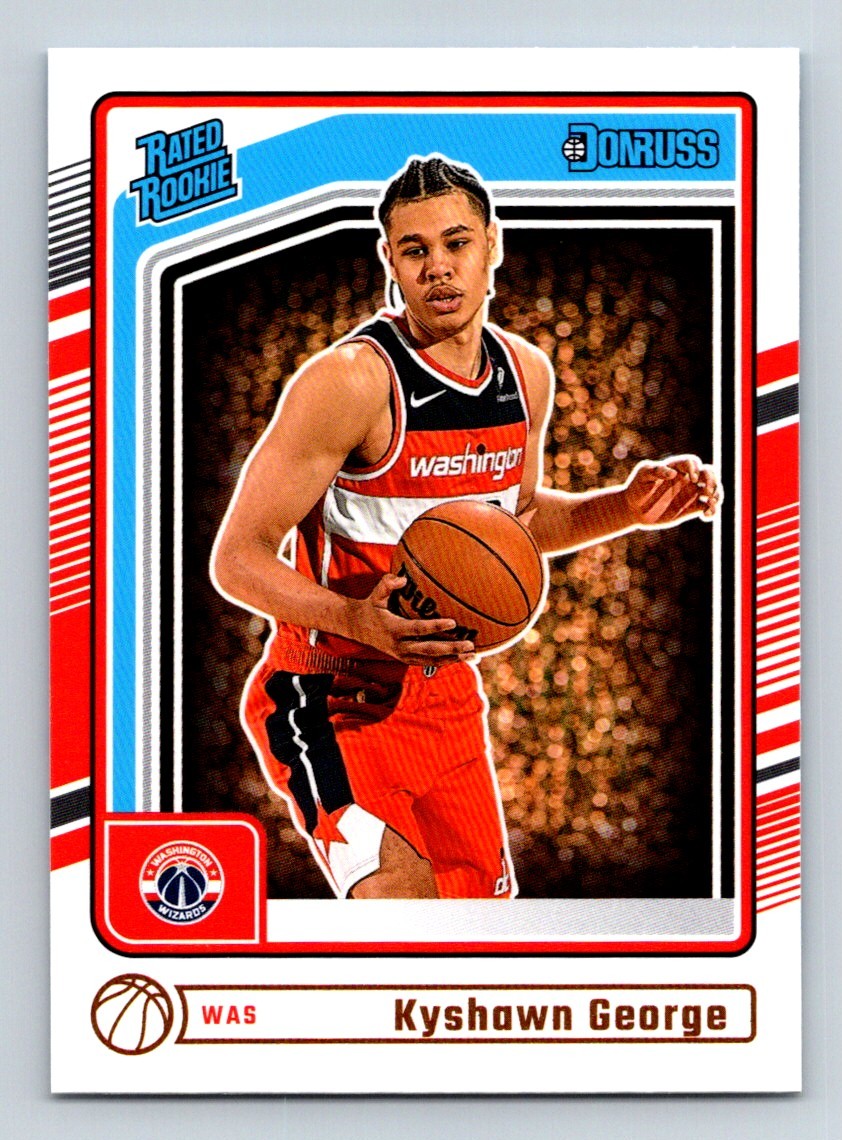 #225 Kyshawn George 2024-25 Donruss Rated Rookie Base ~ RC Wizards