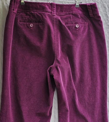 Pantalone Talbots donna 16 P viola velluto a coste elasticizzato gamba dritta vita alta casual - Foto 5 di 8