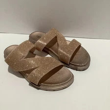 CAPELLI New York  Sandal Slip On Bronze Glitter Comfort Insole Sz. 6M, New W/Def