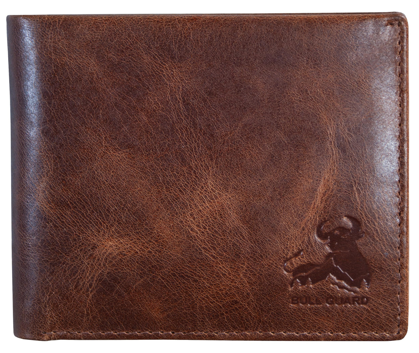 Men's Brown Genuine Leather RFID Blocking Western Bifold Wallet