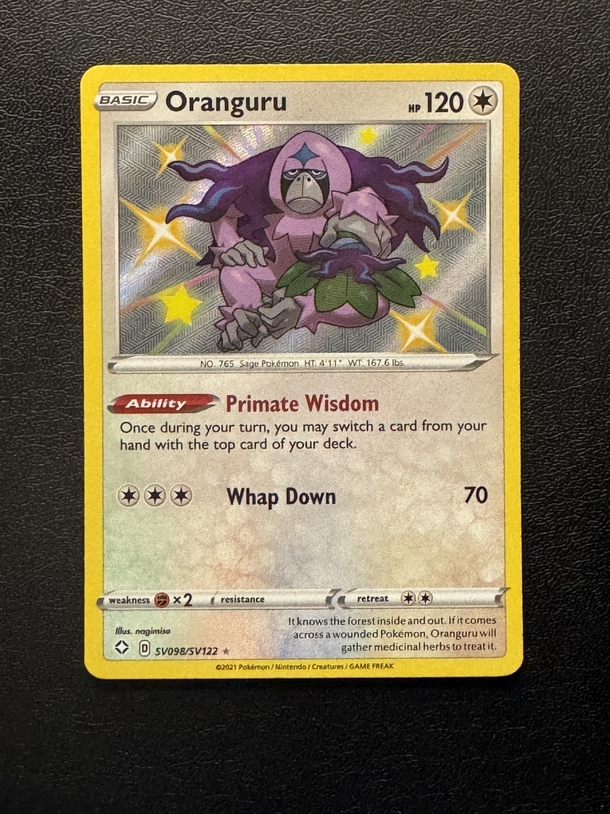 Oranguru SV098/72 Shining Fates Rare Shiny NM