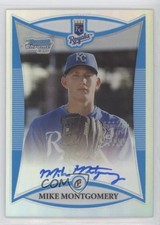 2008 Bowman Draft Prospects Chrome Refractor 374/500 Mike Montgomery Auto jn3