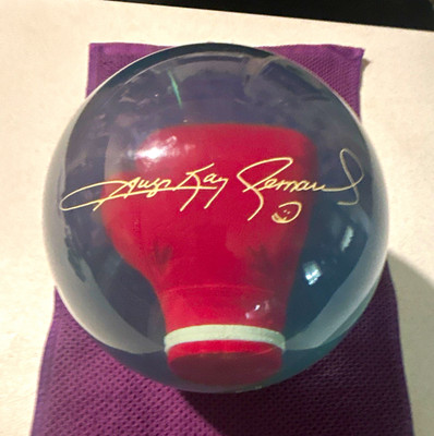 Track Sugar Ray Leonard Clear Bowling Ball Boxing Glove 15lb UNDRILLED