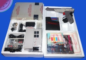 TESTED Nintendo NES SYSTEM with GAMES Console Complete in Box Sports Set CIB Lot