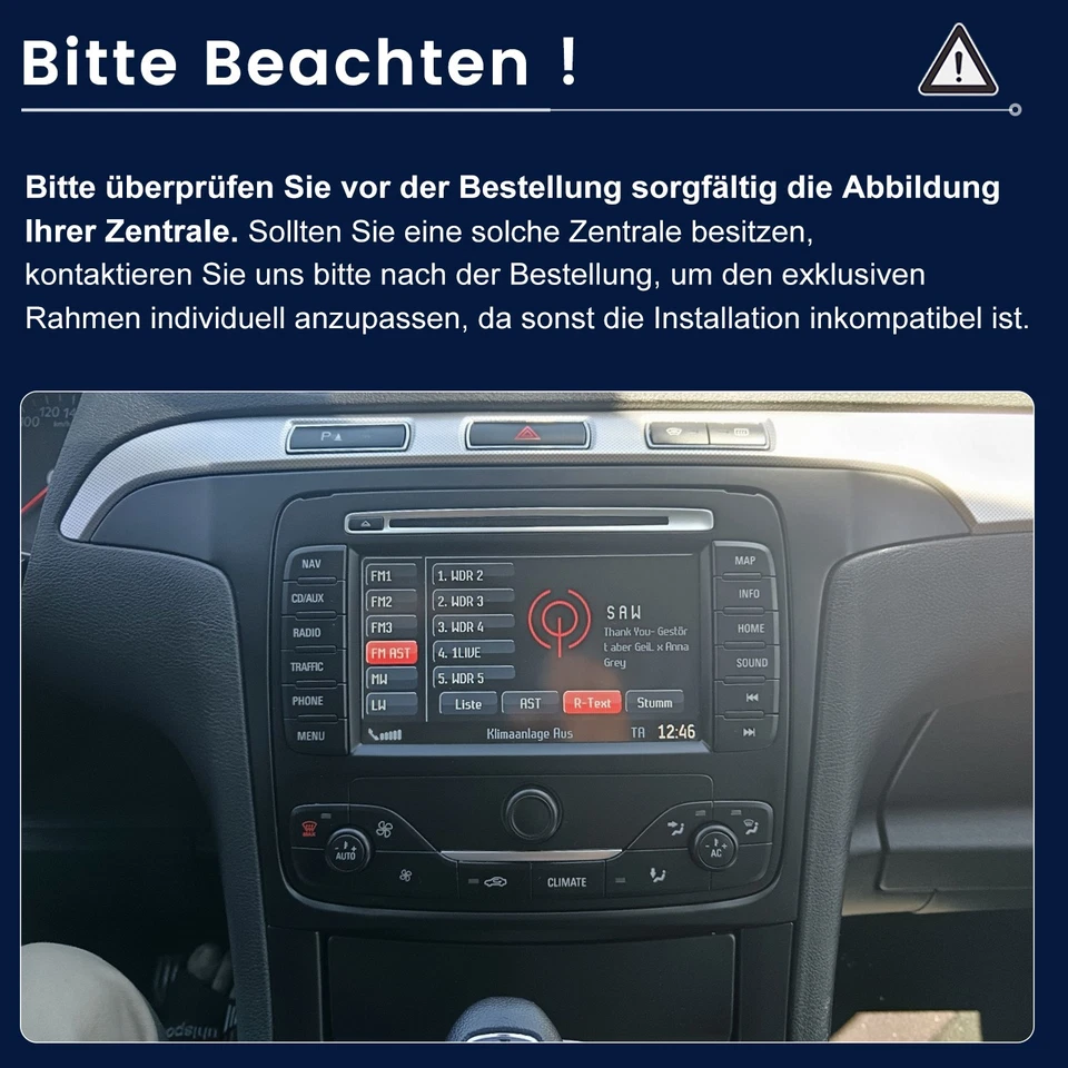 Android14 Autoradio Carplay Für Ford S-Max S Max 2007-2015 GPS Navi BT WIFI DAB+ - Bild 4 von 4