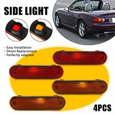 For 90-05 Mazda Miata MX-5 Amber Red Front Rear Side Marker Light Housings Kit K