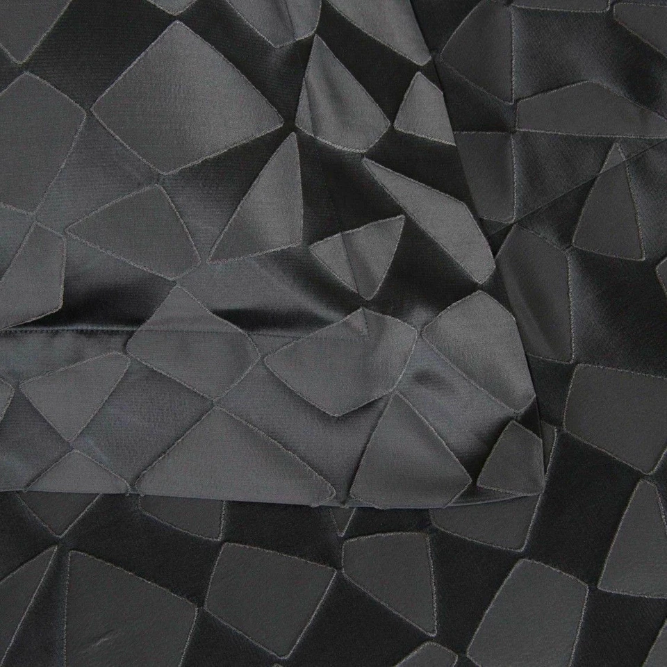 $950 NEW Frette 2 PC Sham SET Lux Relief SILK Dark Navy Blue Grey EURO SHAMS - Image 2 of 4