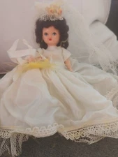 Vtg Hollywood Doll Co. Plastic Bride Doll 5"