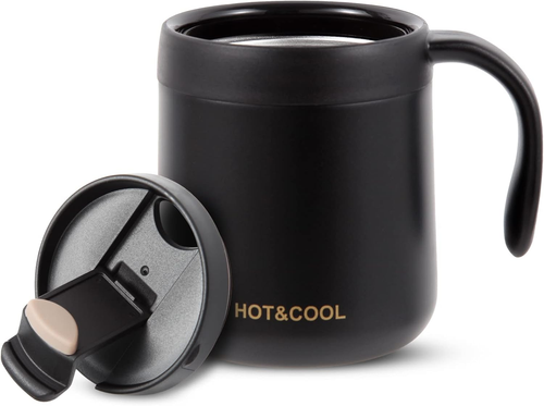 12Oz/18Oz Insulated Coffee Mug with Handle and Lid, Double Wall Vacuum Stainl...
