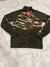 Puma Sz S Contrast Blocked Camouflage Full Zip Jacket Mens Green 670419 65