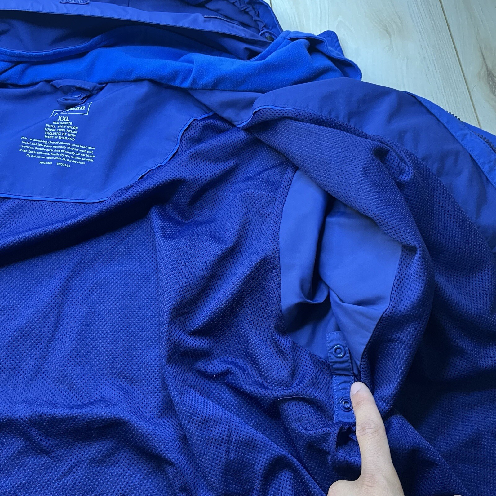 Ll Bean Jacket Nylon Coat Outer Shell Hoodie Jack… - image 12