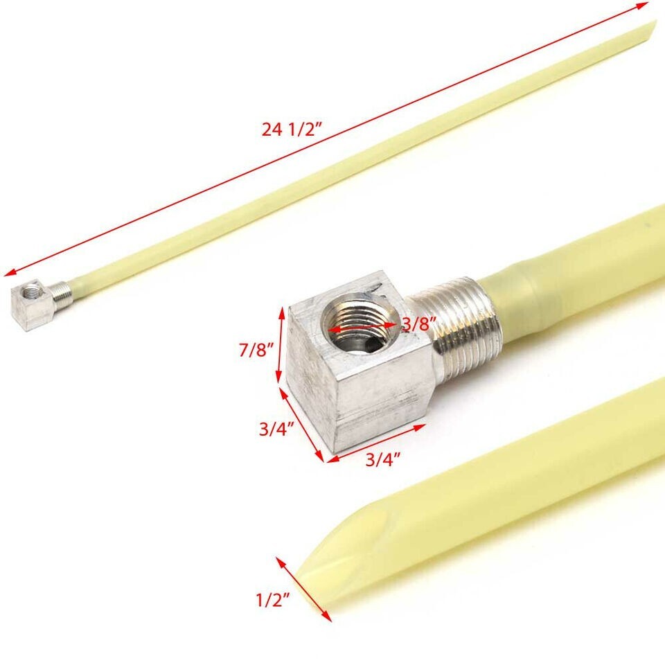 Moeller Boat Fuel Gas Tank Pickup Tube 03350024 24 Inch 3/8 NPT X 1/