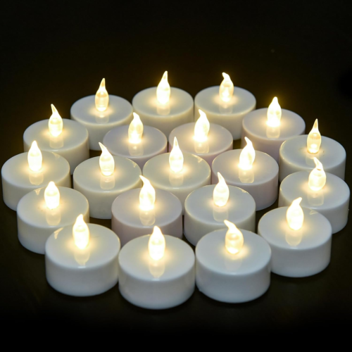 Flameless Tea Lights Candles - Realistic LED Flickering Operated Tea Lights Stea
