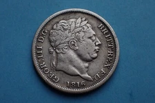 1816 George III Shilling, 0.9 silver, as shown.