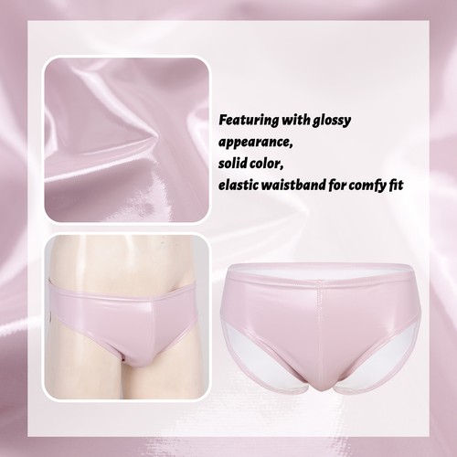 Calzoncillos para hombre cintura elástica bragas aspecto húmedo ropa interior transpirable pantalones cortos suaves - Imagen 87 de 106