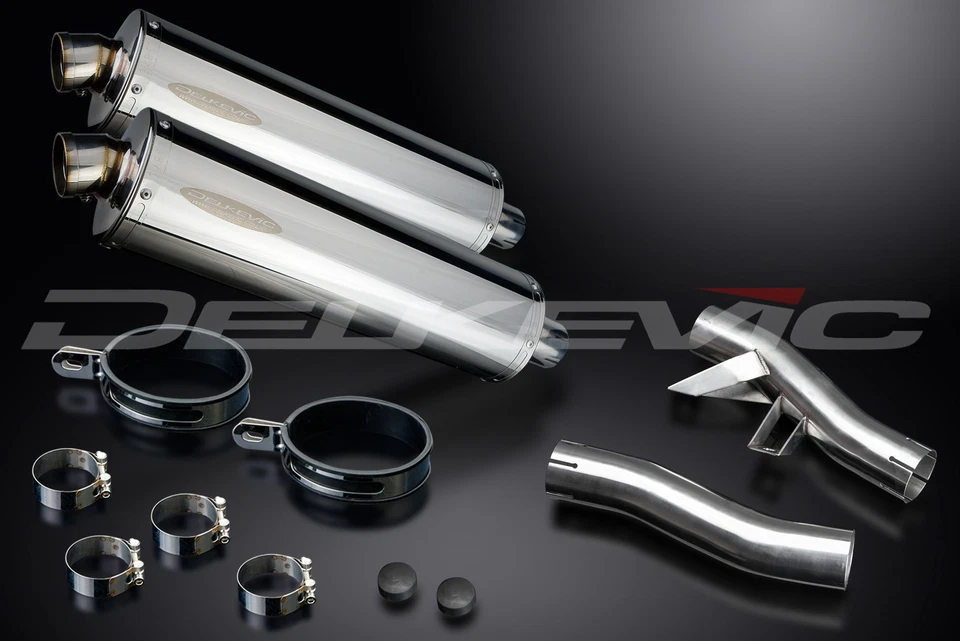 Kawasaki Concours ZG1000 1986-06 Slip On 18" Oval Stainless Exhaust Muffler Kit - Image 3 of 4