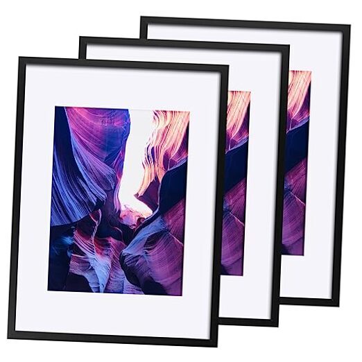 Picture Frames 11x14 Set of 3 Large Gallery Wall Frame Set Display 11X14 Black-image