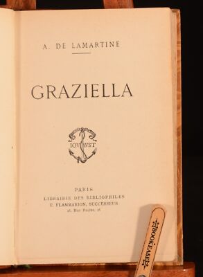 c1926 Graziella A De Lamartine French Novel Naples Leather Binding