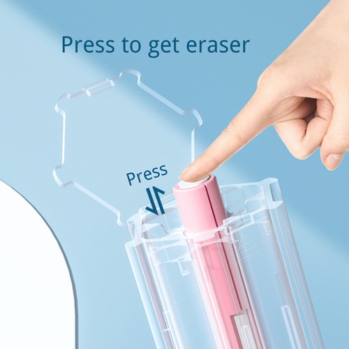 Cute Pencil Box Hexagonal with 6 Pencils Standing Pen Holder Multi-Function Q3V2 - Picture 11 of 11