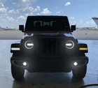 LED DRL HEADLIGHTS w/ FOG LIGHT COMBO FOR JEEP WRANGLER JL JT RUBICON 2018-2024