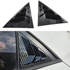 2pcs Carbon Fiber Rear Window Louver Shutter Cover Trims For 2009-2013 Kia Forte
