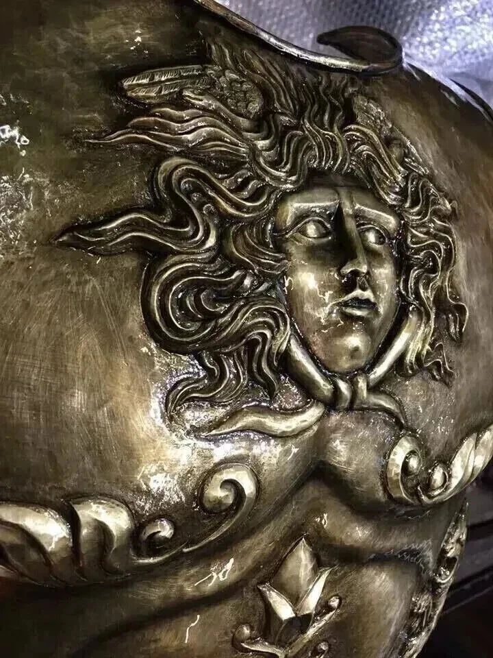 Armadura Medieval Latón León Romano Coraza Recreación Caballero Pechera 18 Calibre Foto 3 de 4