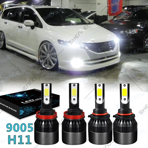 For Honda Odyssey 2011-2017 Combo LED Headlight 4x Bulbs Kit 6000K High Low Beam