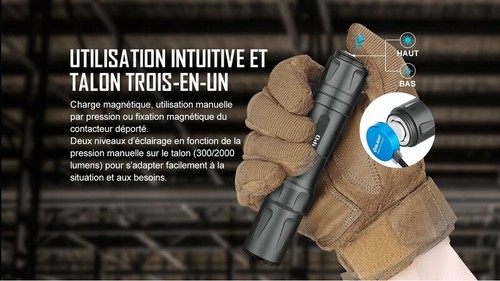 Lampe Torche Olight Odin – 2000 Lumens – Fixation Picatinny et Switch - Imagen 8 de 10