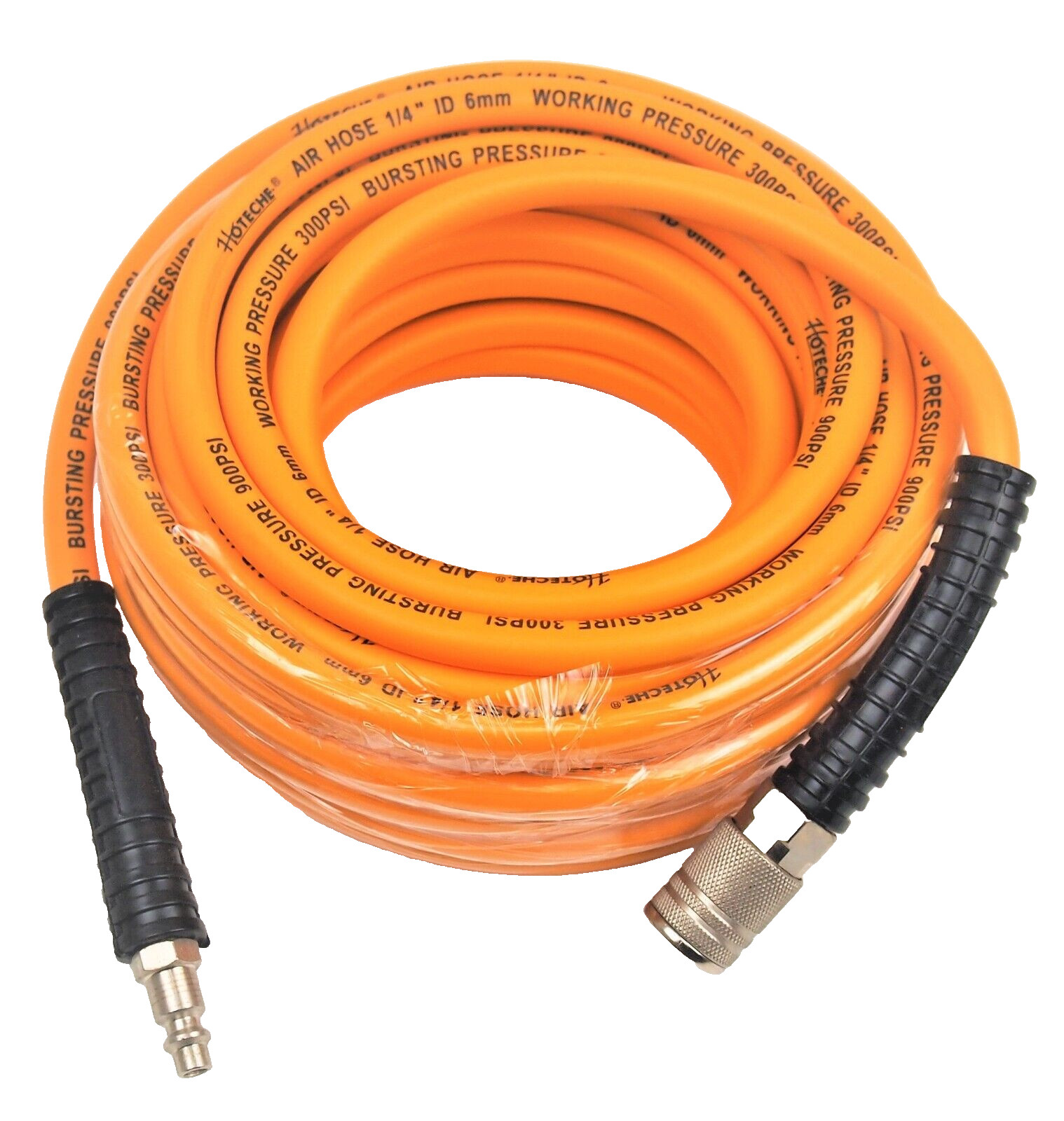 1/4" x 33 FT PVC Rubber Hybrid Air Hose Quick Coupler Fittin