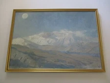 JOHN COMER OIL PAINTING LARGE MOUNTAIN TRANQUIL LANDSCAPE AMERICAN IMPRESSIONIST