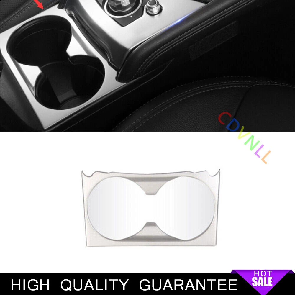 Middle Console Water Cup Frame Trim 1* For Mazda CX-5 CX5 2017-2021 Silver Steel