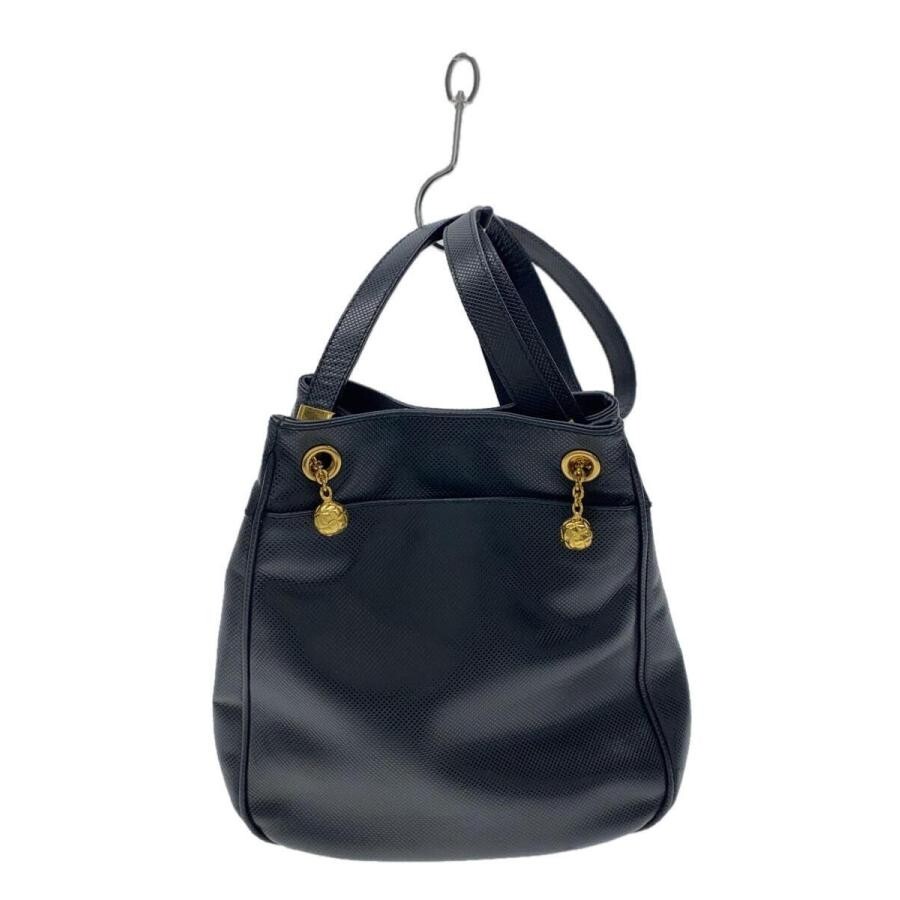 Bottega Veneta Black Leather Handbag with Gold Accents Italian Made  