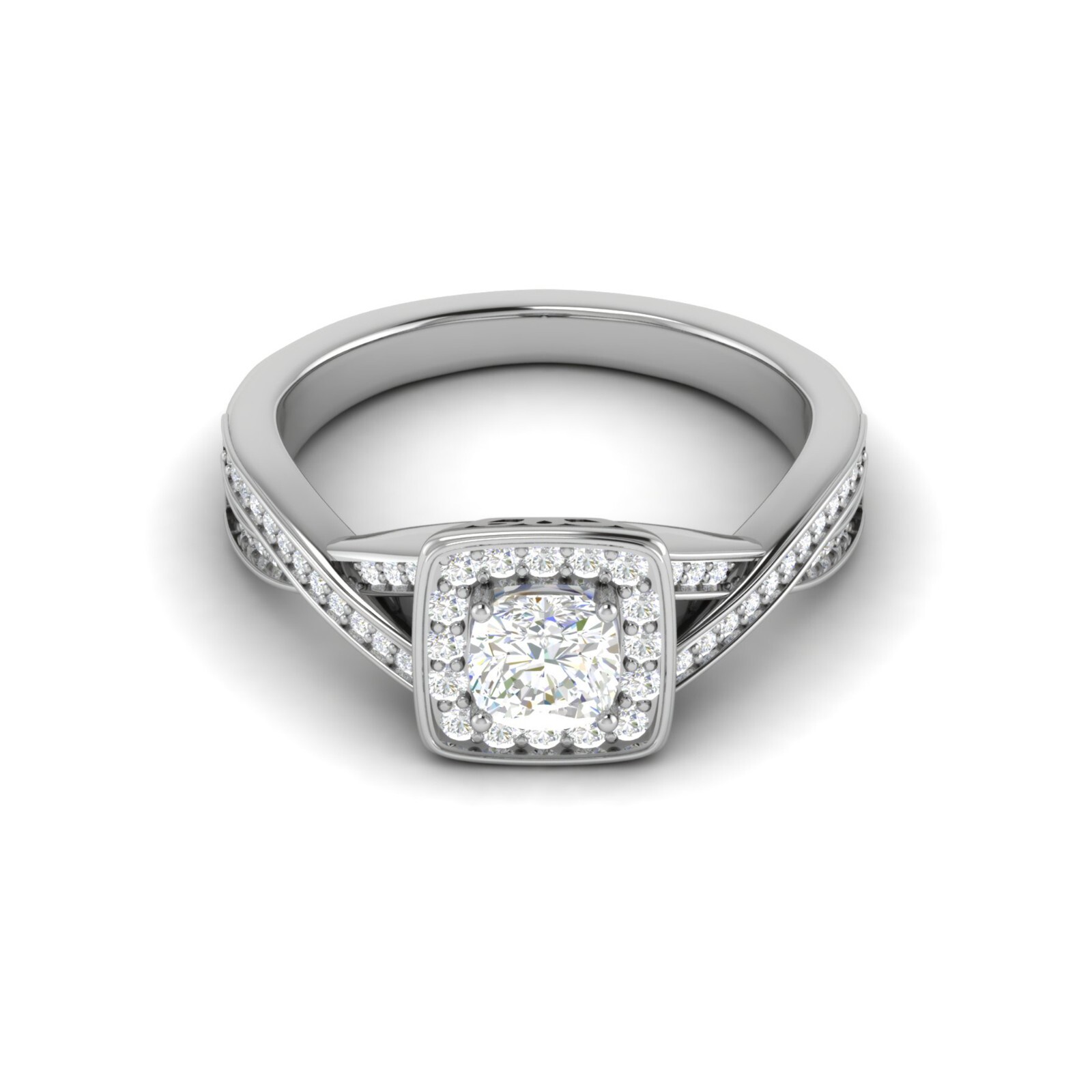 Stylish Engagement Ring Size 6 | White Gold Plated | 925 Sterling Silver Ring-image