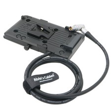 IDX V-Mount Battery Plate to 6Pin Female Right Angle Power Cable for Red Scarlet