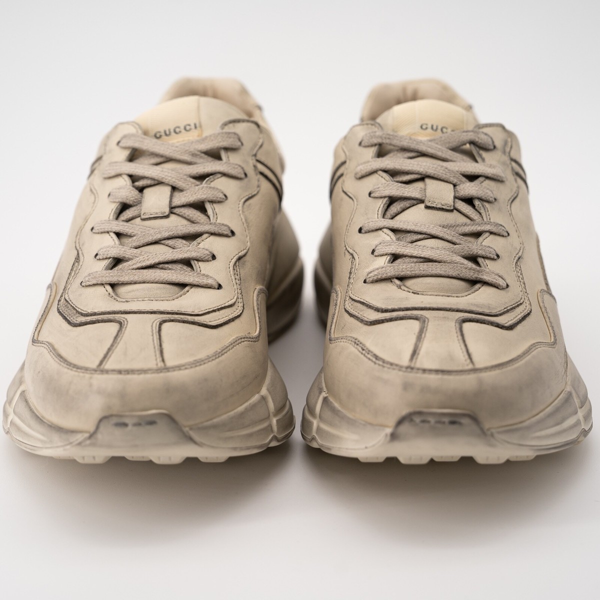 size 9.5G - Gucci Rhyton Distressed Sneaker Ivory Leather | eBay display picture 2