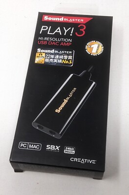 Creative Sound Blaster Play 3 Hi-Res USB DAC AMP Audio Adapter SB1730