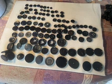 Vintage Black buttons, 2 hole, 4 hole, shank, 1/4"-1 3/8"